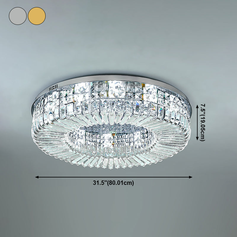 Round Ceiling Mounted Lights Simplicity LED Crystal Flush Mount Ceiling Lamp