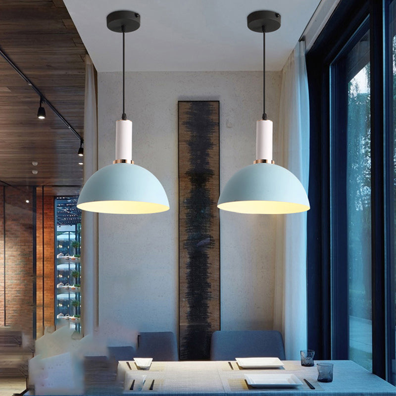 Pendant de style nordique Macaron Light Metal 1 lumière suspendue Lumière pour le chevet