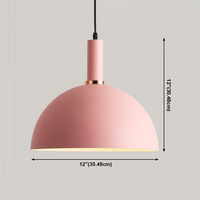 Pendant de style nordique Macaron Light Metal 1 lumière suspendue Lumière pour le chevet