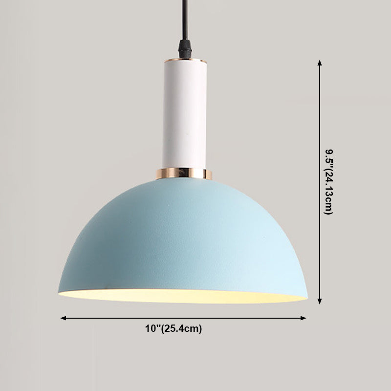 Pendant de style nordique Macaron Light Metal 1 lumière suspendue Lumière pour le chevet