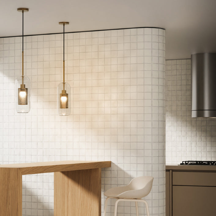 1 lampe suspendue en verre léger métal géométrique suspendu pendant léger en clair