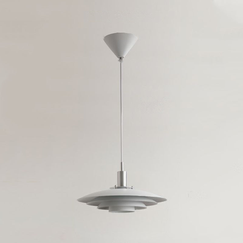 Pendentif LED de style moderne Lumière blanche en métal blanc suspendu pour salle à manger