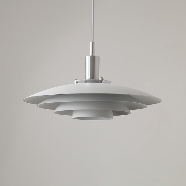 Pendentif LED de style moderne Lumière blanche en métal blanc suspendu pour salle à manger