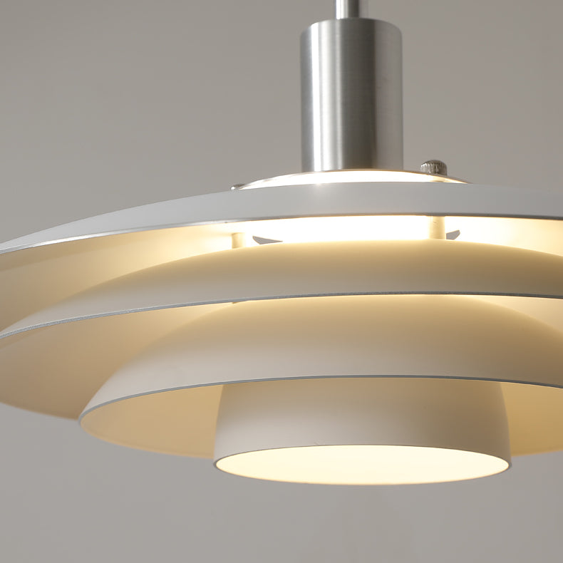 Pendentif LED de style moderne Lumière blanche en métal blanc suspendu pour salle à manger