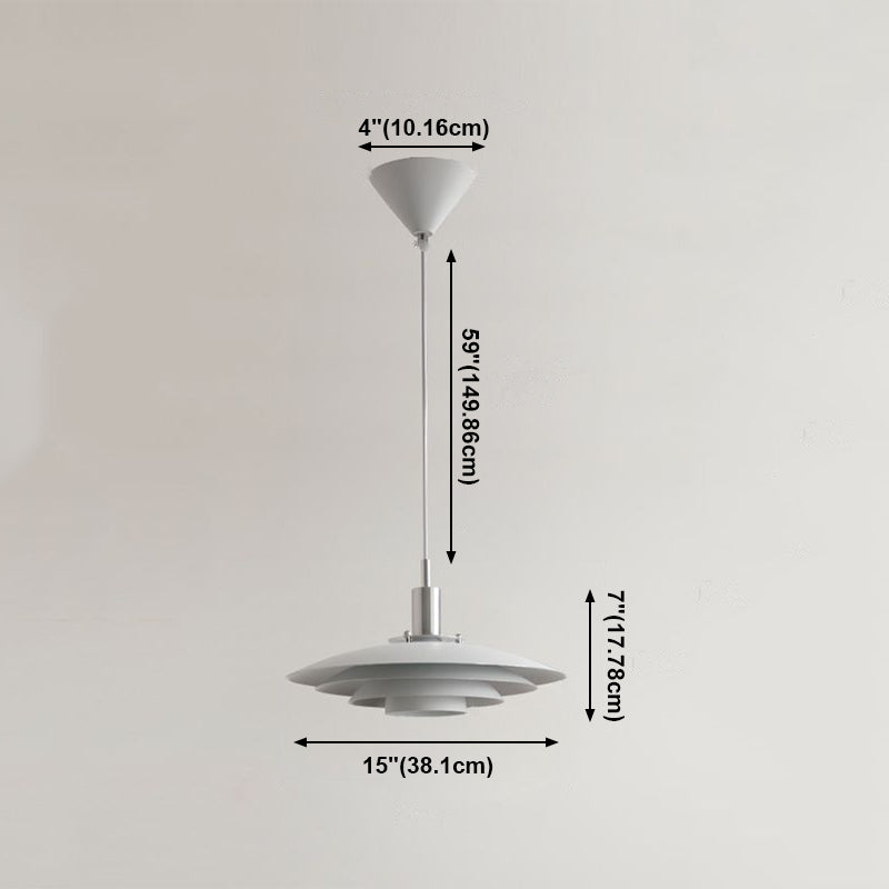 Pendentif LED de style moderne Lumière blanche en métal blanc suspendu pour salle à manger