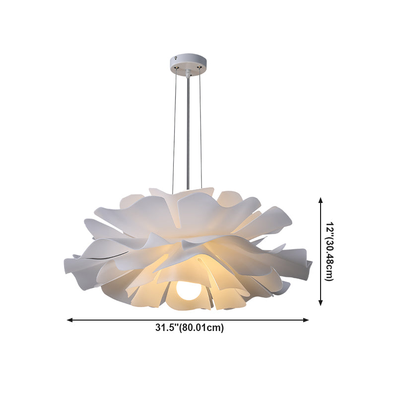 2-Light Pendant Lighting Modern Style White Lotus Shape Suspension Lighting