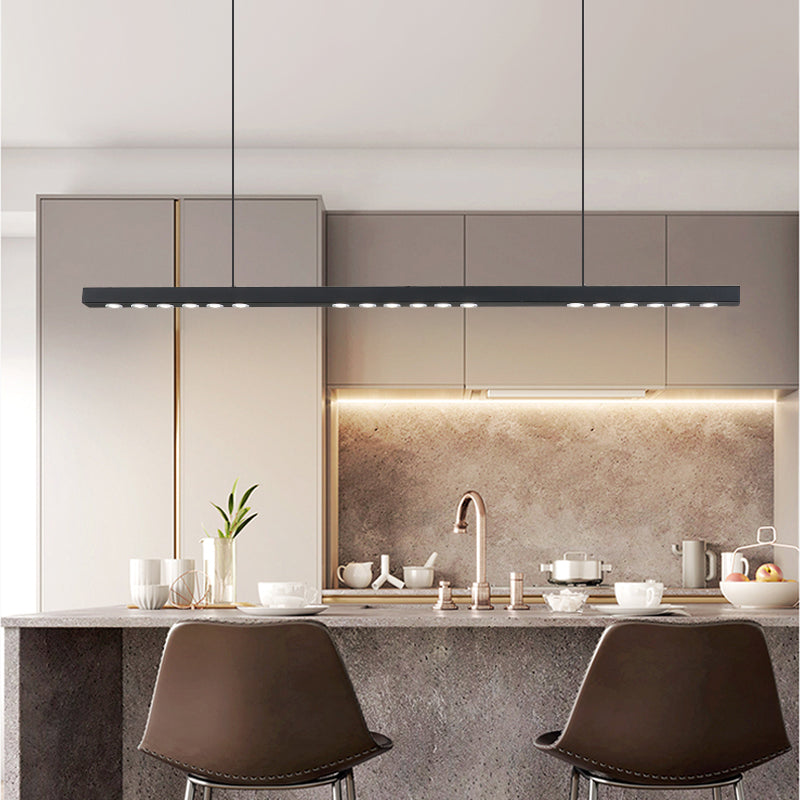 Modern Pendant Lamp Simple Long Strip Chandelier Light Fixture for Kitchen Dining Room
