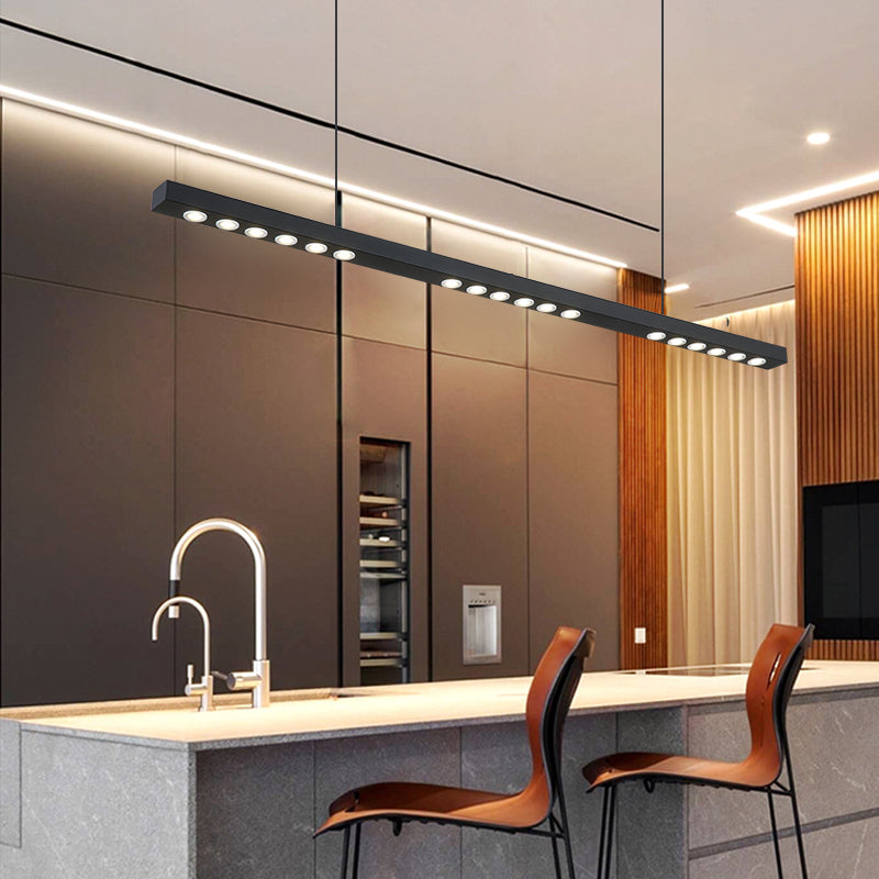 Lumière de lustre à bande longue à bande passante moderne pour salle à manger de cuisine