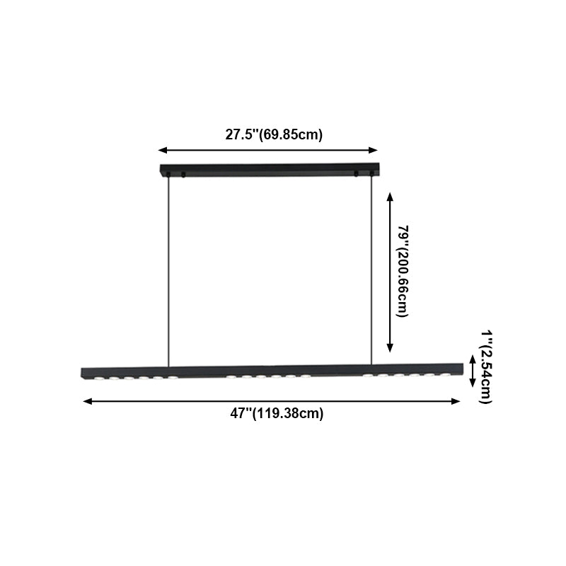 Lumière de lustre à bande longue à bande passante moderne pour salle à manger de cuisine
