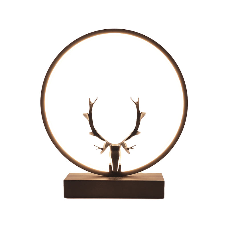 Metal Circle Table Lamp Nordic Antler Shape 1 Light Desk Lamp for Bedroom