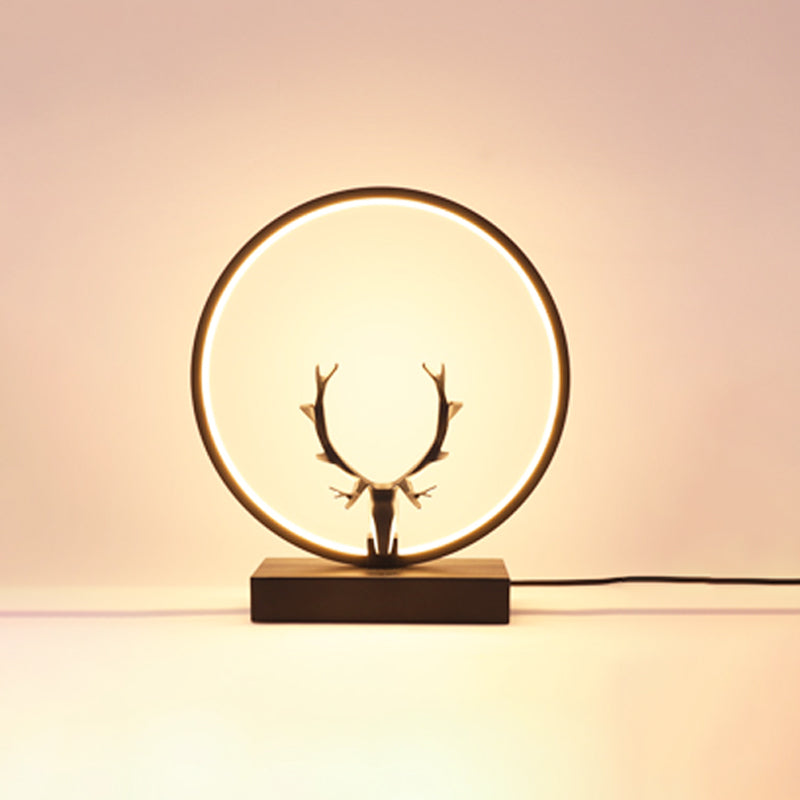 Metal Circle Table Lamp Nordic Antler Shape 1 Light Desk Lamp for Bedroom