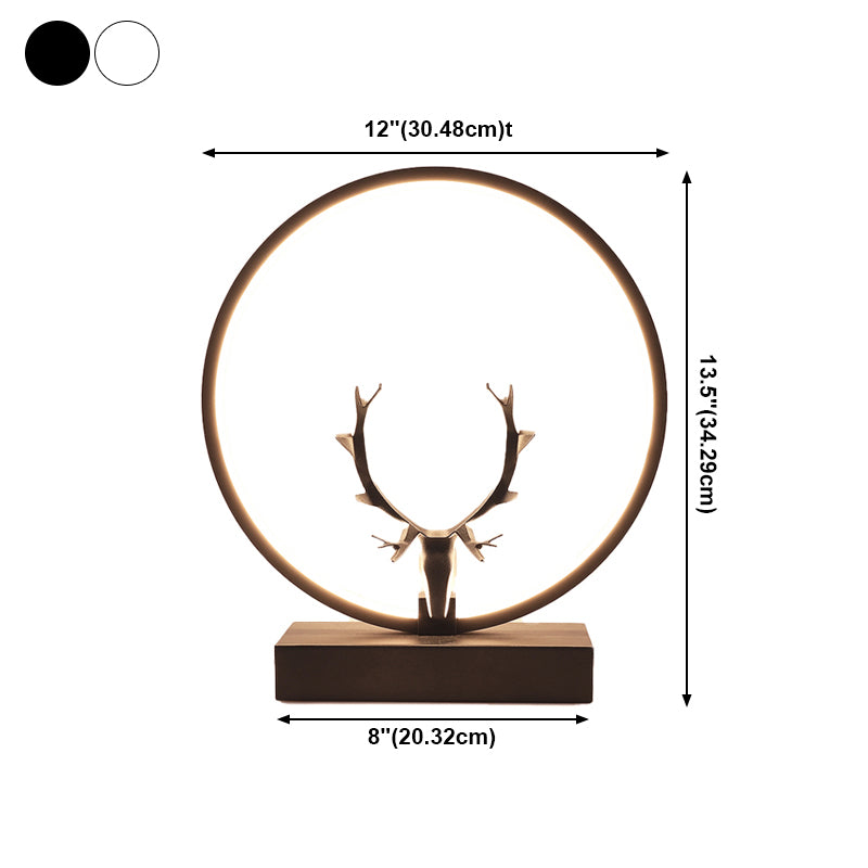 Metal Circle Table Lamp Nordic Antler Shape 1 Light Desk Lamp for Bedroom
