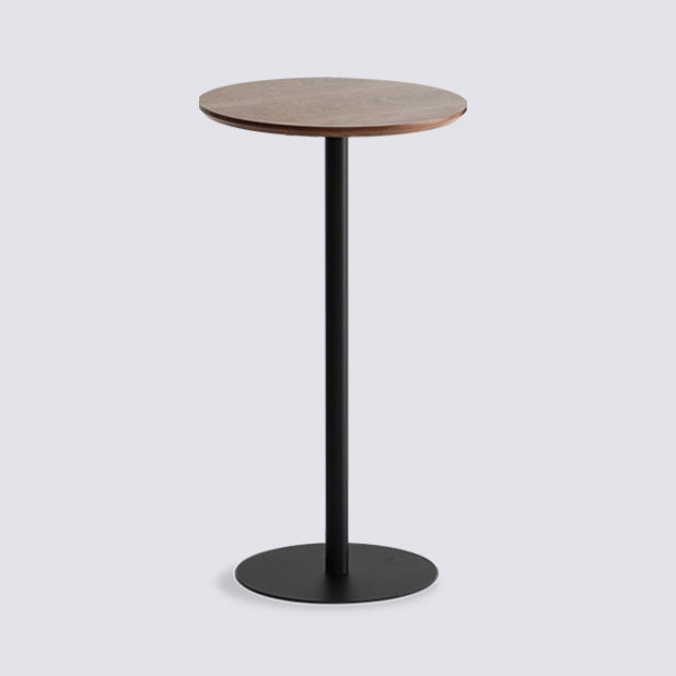 Industrial Solid Wood Bar Dining Table Steel Single Pedestal Bistro Table Fixed Table