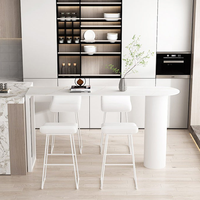 Glam Style 41.3"H Bar Table Faux Marble White Top Specialty Bistro Table for Living Room
