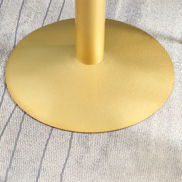 Glam Style Gold Iron Bar Table Marble Round Indoor Pedestal Bistro Table - 21.6"W x 41.3"H