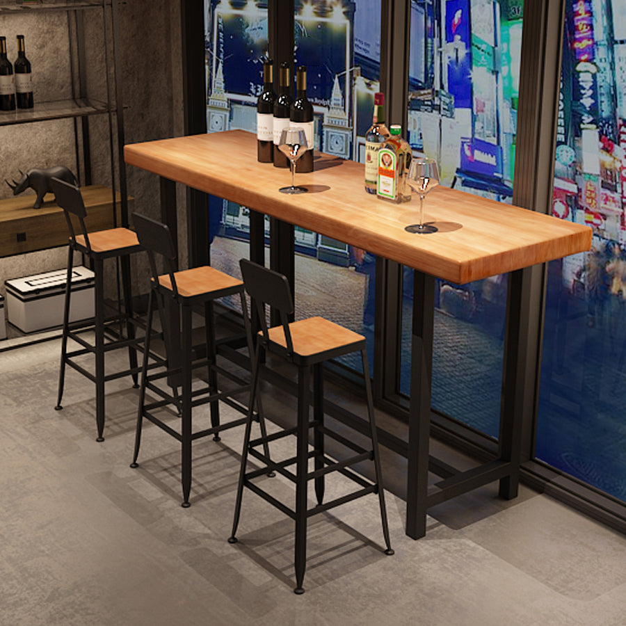 Industrial Style Bar Table Wood Top Counter Table 42-inch Height Table