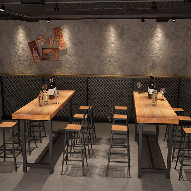 Industrial Style Bar Table Wood Top Counter Table 42-inch Height Table