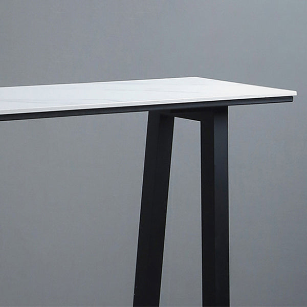 Recangle industriel Table à manger du bar intérieur Table bistro en pierre blanche