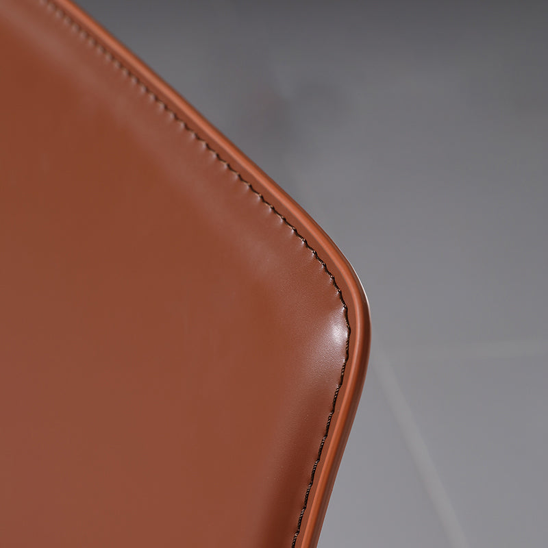 Designer Style Leather Restaurant zijstoel Solid Back Dining Chair (set van 2)
