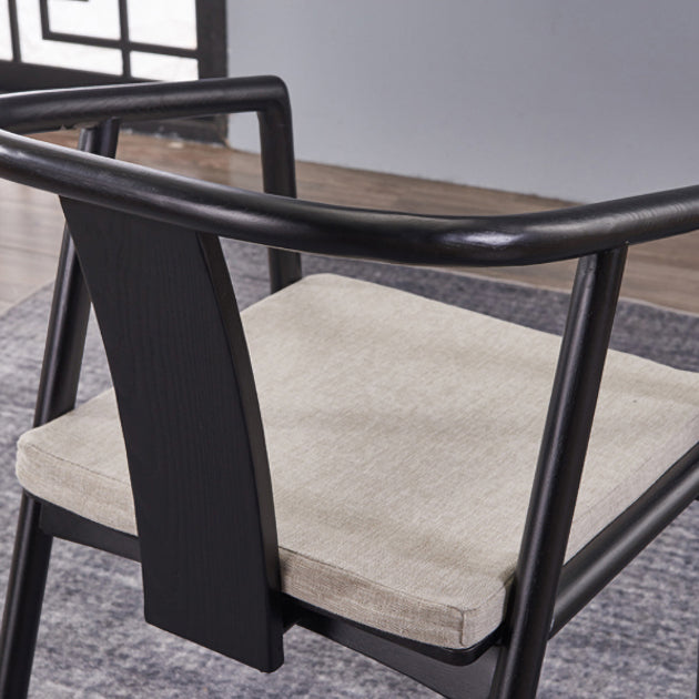 Silla de comedor de madera para el hogar tradicional, silla lateral de comedor con respaldo abierto y brazo