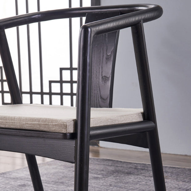 Silla de comedor de madera para el hogar tradicional, silla lateral de comedor con respaldo abierto y brazo