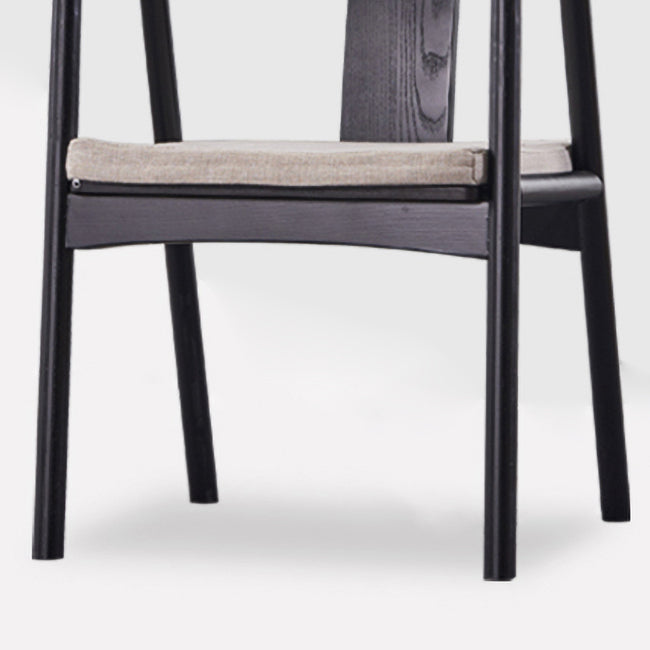 Silla de comedor de madera para el hogar tradicional, silla lateral de comedor con respaldo abierto y brazo