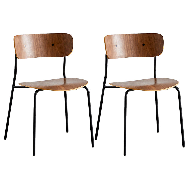 Silla de comedor interior y exterior moderna de metal, silla lateral de comedor con respaldo abierto sin brazos