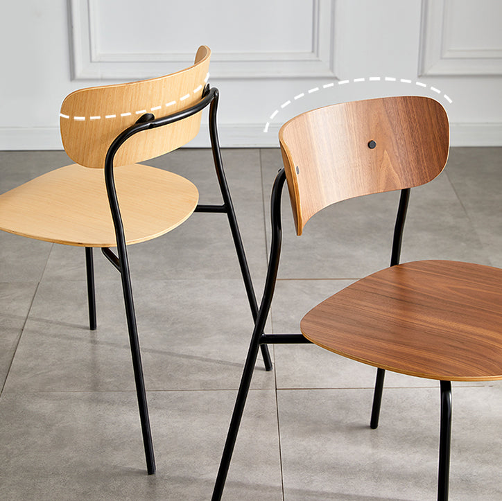 Silla de comedor interior y exterior moderna de metal, silla lateral de comedor con respaldo abierto sin brazos