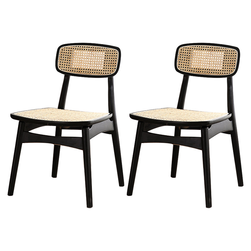 Sillas de comedor estilo moderno Sillas sin brazos con respaldo abierto y patas de madera