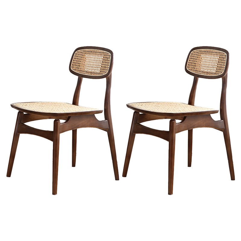 Sillas de comedor estilo moderno Sillas sin brazos con respaldo abierto y patas de madera