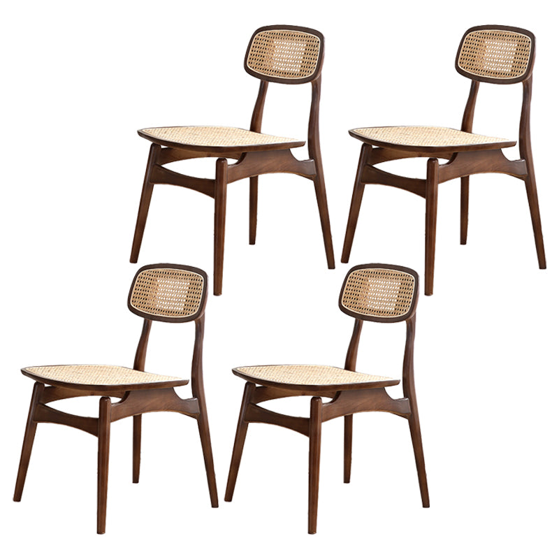 Sillas de comedor estilo moderno Sillas sin brazos con respaldo abierto y patas de madera