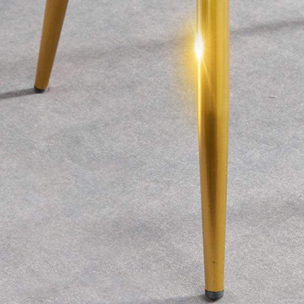 Glam faux lederen eetkamerstoel armloze metalen eetkamerstoelen voor thuisgebruik