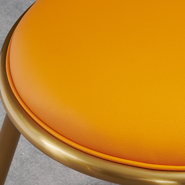 Glam faux lederen eetkamerstoel armloze metalen eetkamerstoelen voor thuisgebruik