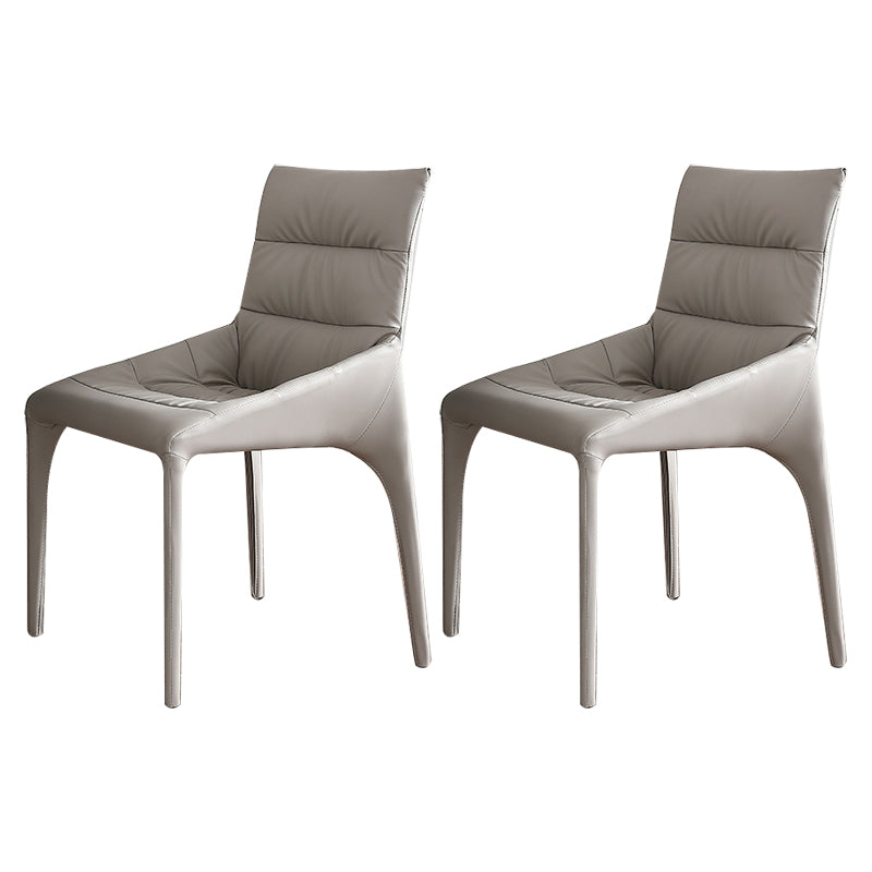 Sillas de comedor estilo moderno Sillas sin brazos para cocina con patas de metal
