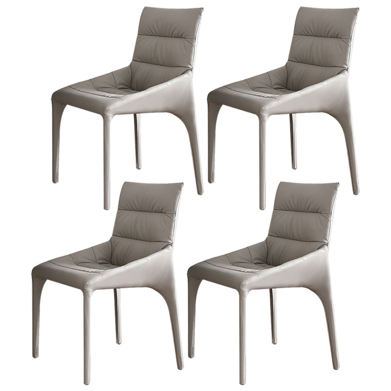 Sillas de comedor estilo moderno Sillas sin brazos para cocina con patas de metal