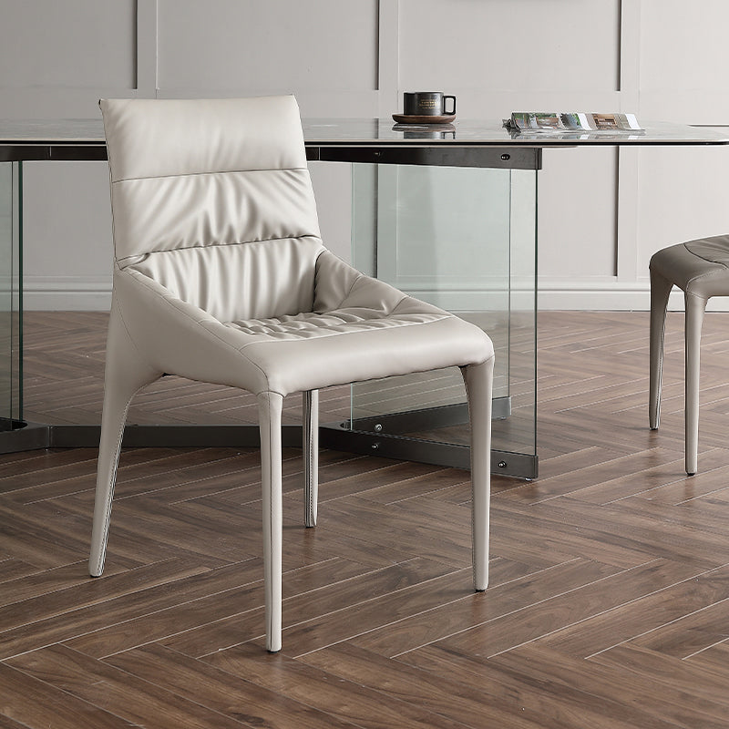 Sillas de comedor estilo moderno Sillas sin brazos para cocina con patas de metal