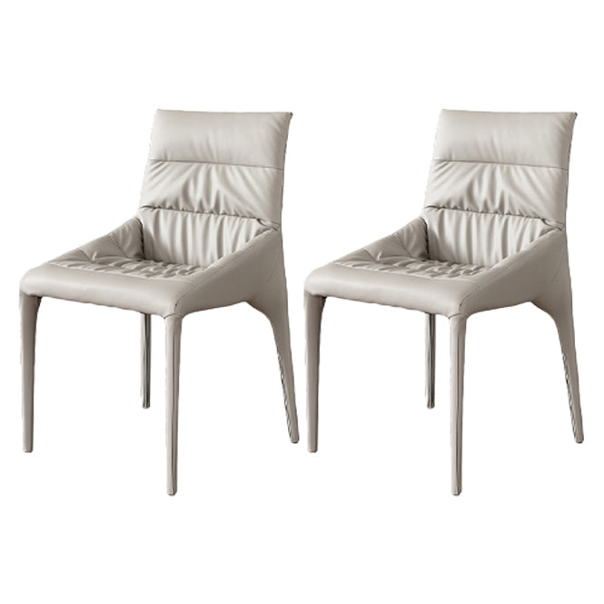 Sillas de comedor estilo moderno Sillas sin brazos para cocina con patas de metal