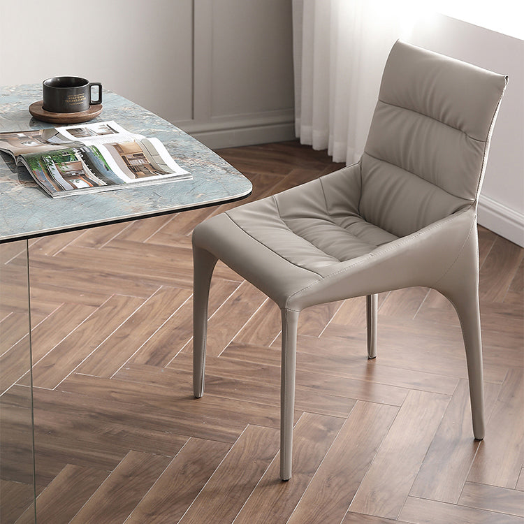 Sillas de comedor estilo moderno Sillas sin brazos para cocina con patas de metal
