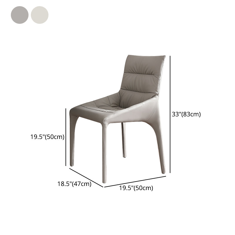 Sillas de comedor estilo moderno Sillas sin brazos para cocina con patas de metal