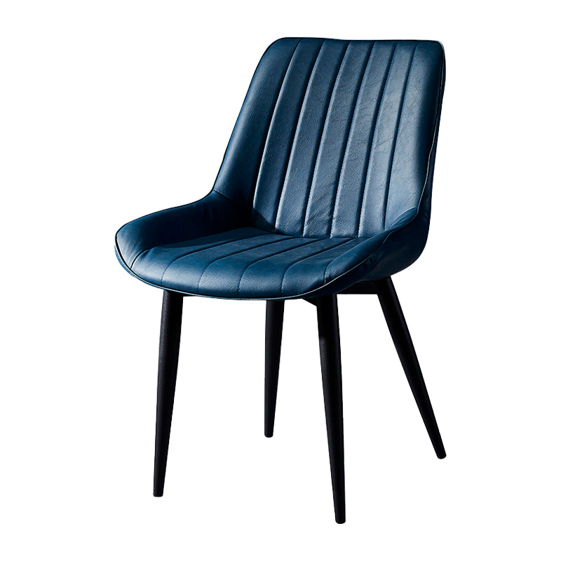 Eigentijdse stijl eetstoelen armloze zijstoel voor keuken met metalen benen