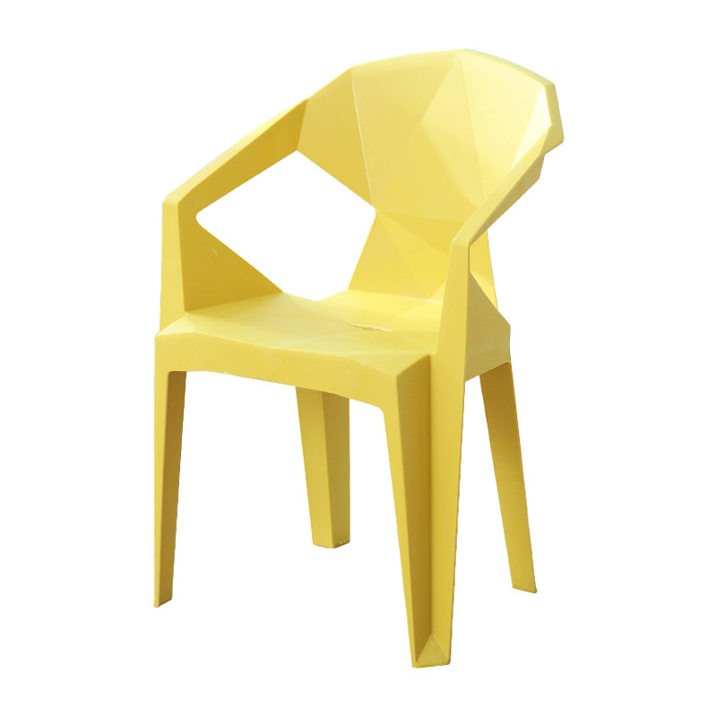 Silla de comedor de plástico de estilo contemporáneo, sillas laterales apilables con brazo de comedor para cocina