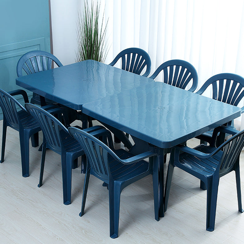 Silla de comedor de plástico de estilo contemporáneo, silla lateral apilable con brazo de comedor para cocina