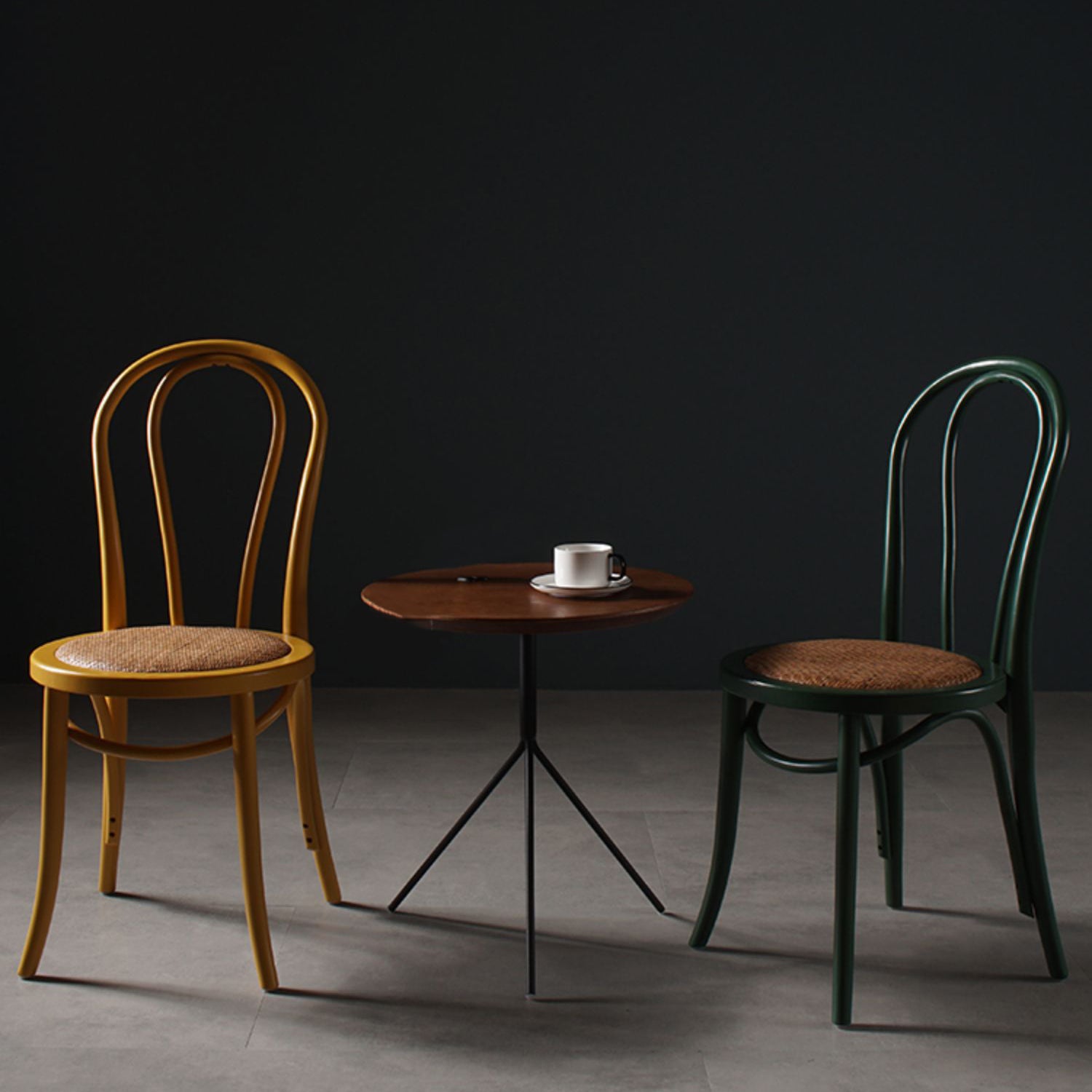 Silla de comedor de estilo tradicional, silla lateral de comedor con respaldo Windsor de cocina de madera de ratán