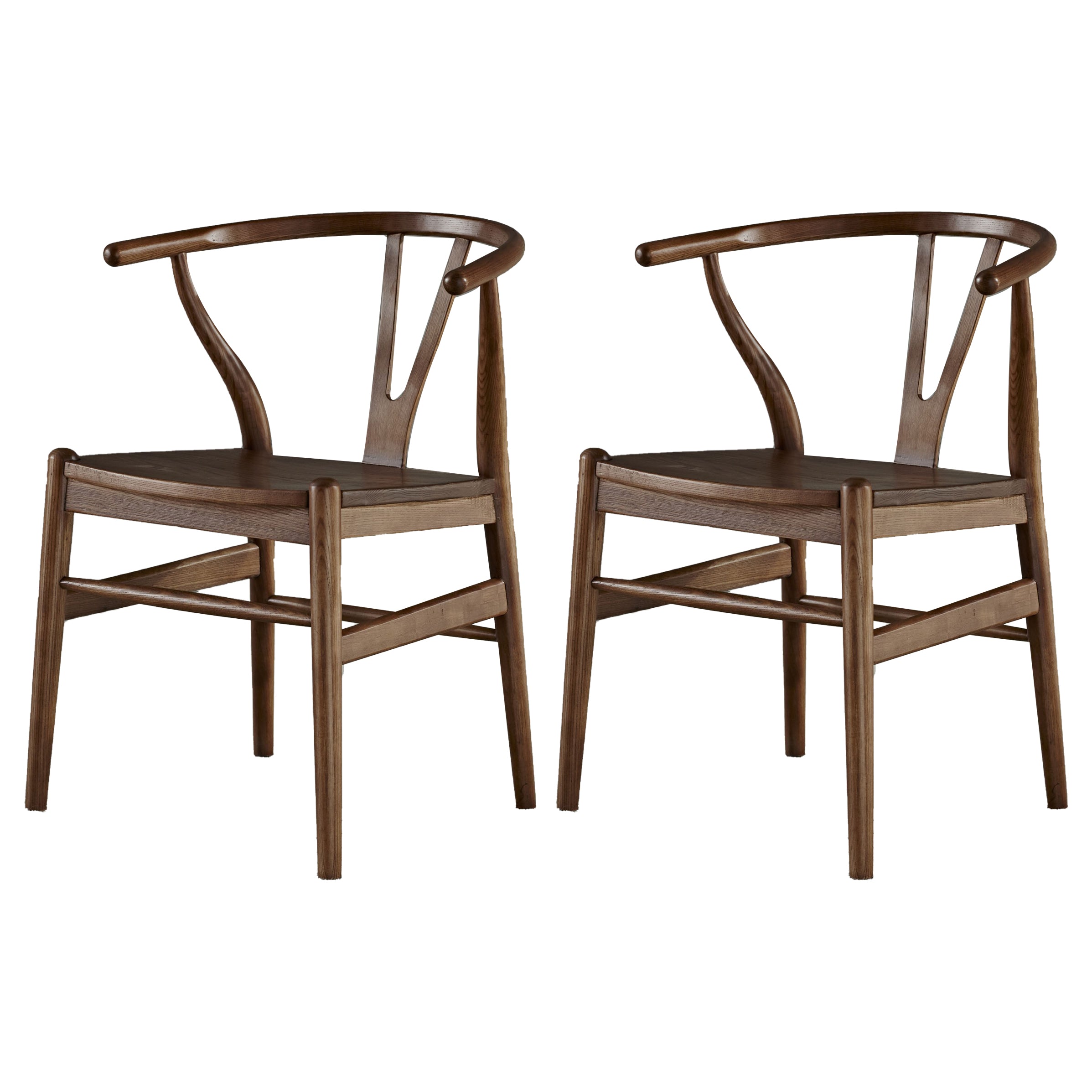 Sillas de comedor con brazo de estilo tradicional Sillones de comedor de madera de Wishbone de fresno