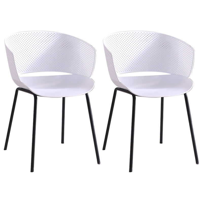 Comedor de metal Silla moderna Silla de comedor con respaldo abierto y brazo