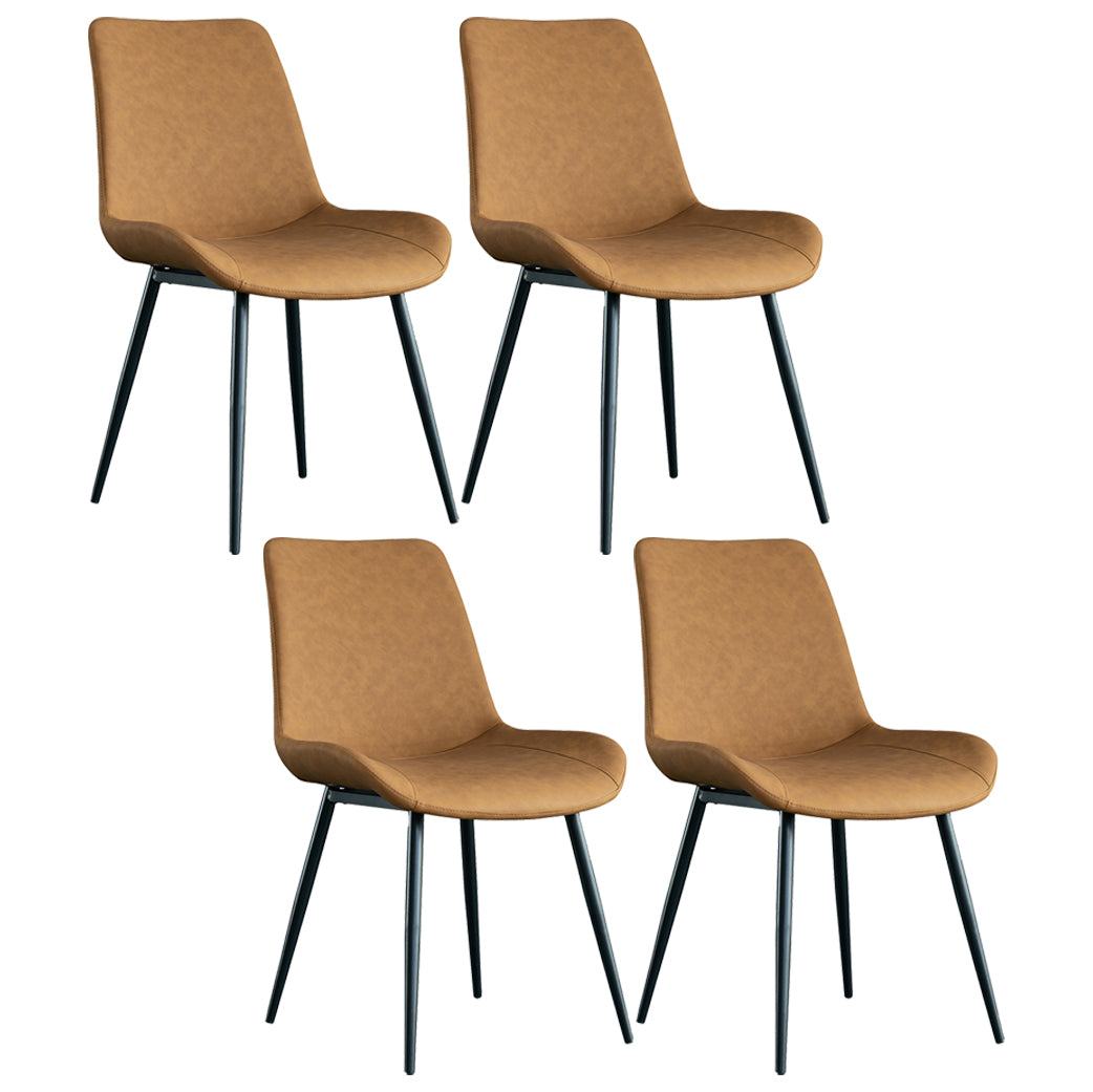Sillas de comedor estilo moderno Sillas sin brazos con patas de metal para cocina