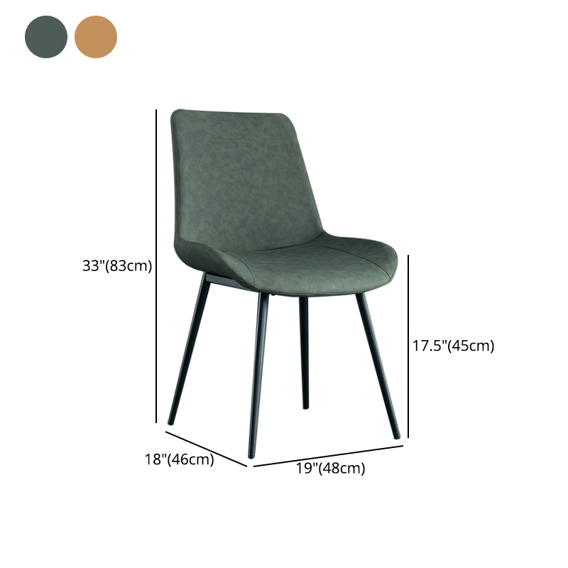 Sillas de comedor estilo moderno Sillas sin brazos con patas de metal para cocina