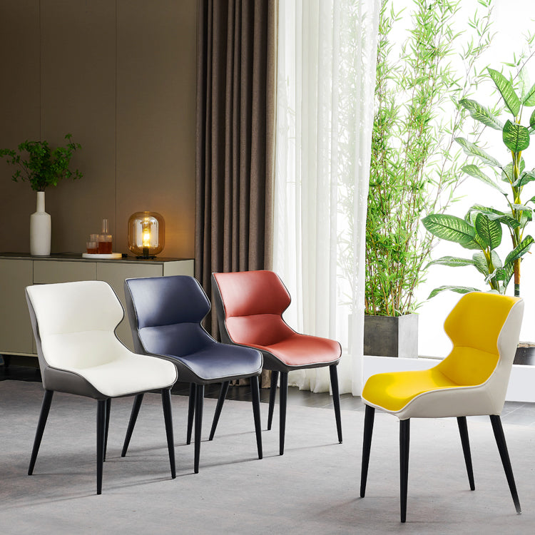 Silla de comedor de metal contemporánea, sillón orejero para uso en restaurantes