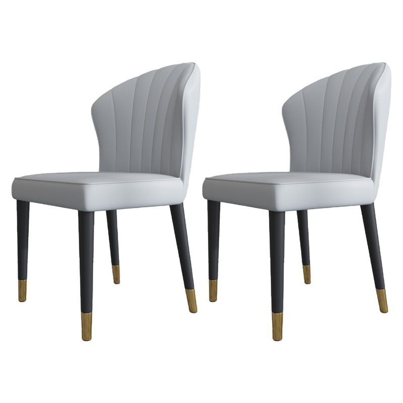 Sillas sin brazos de comedor de madera Glam, sillas de comedor de cuero para uso en restaurantes
