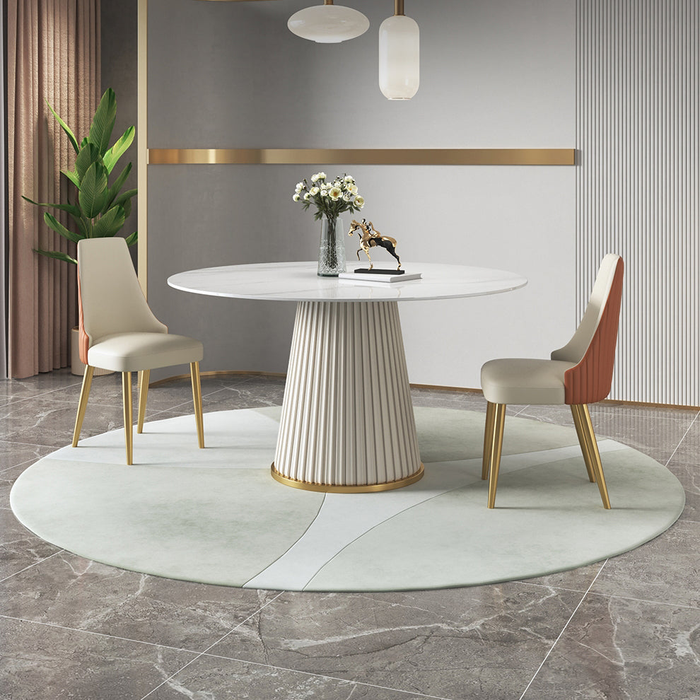 Silla sin brazos de comedor de cuero sintético Glam, silla de comedor de metal para uso doméstico